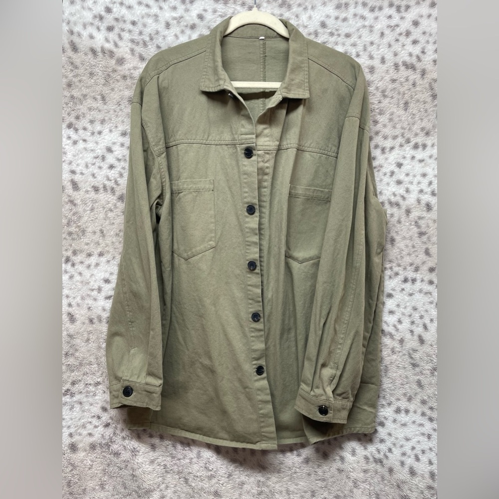 OLIVE GREEN DENIM JACKET
